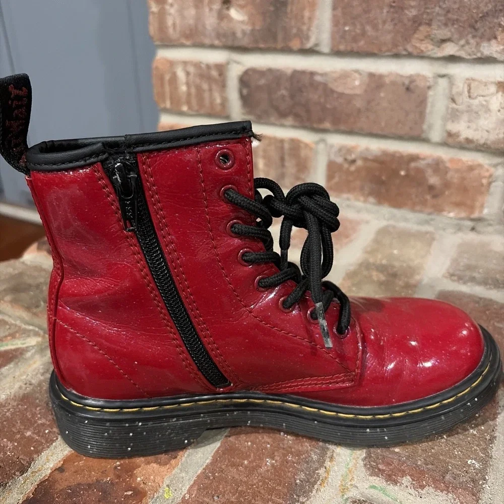 Dr Martens 1460 Red Cosmic Glitter Boots Sz 2 Youth. Whimsigoth, Classic